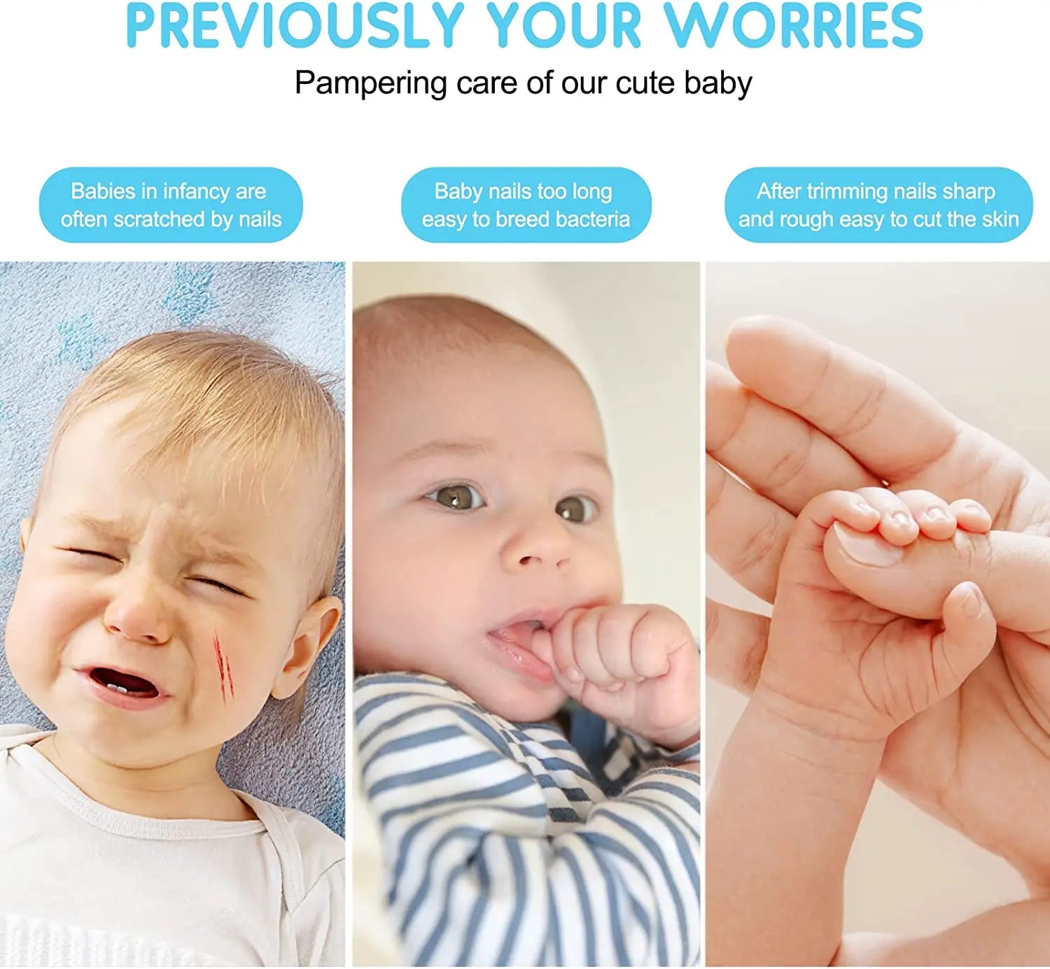 Dr. Isla Electric Baby Nail Clipper with LED Light & 4-Speed Adjustment