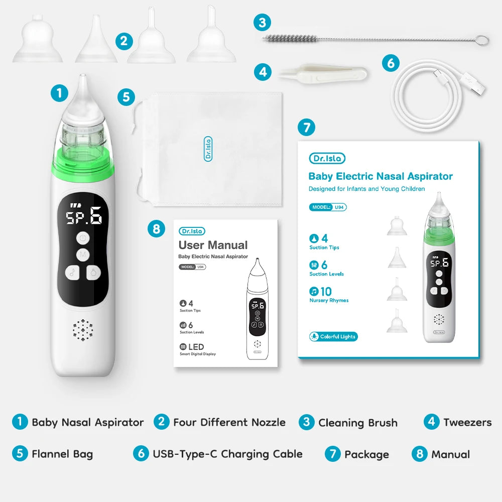 Dr. Isla Electric Nasal Aspirator for Newborns & Infants