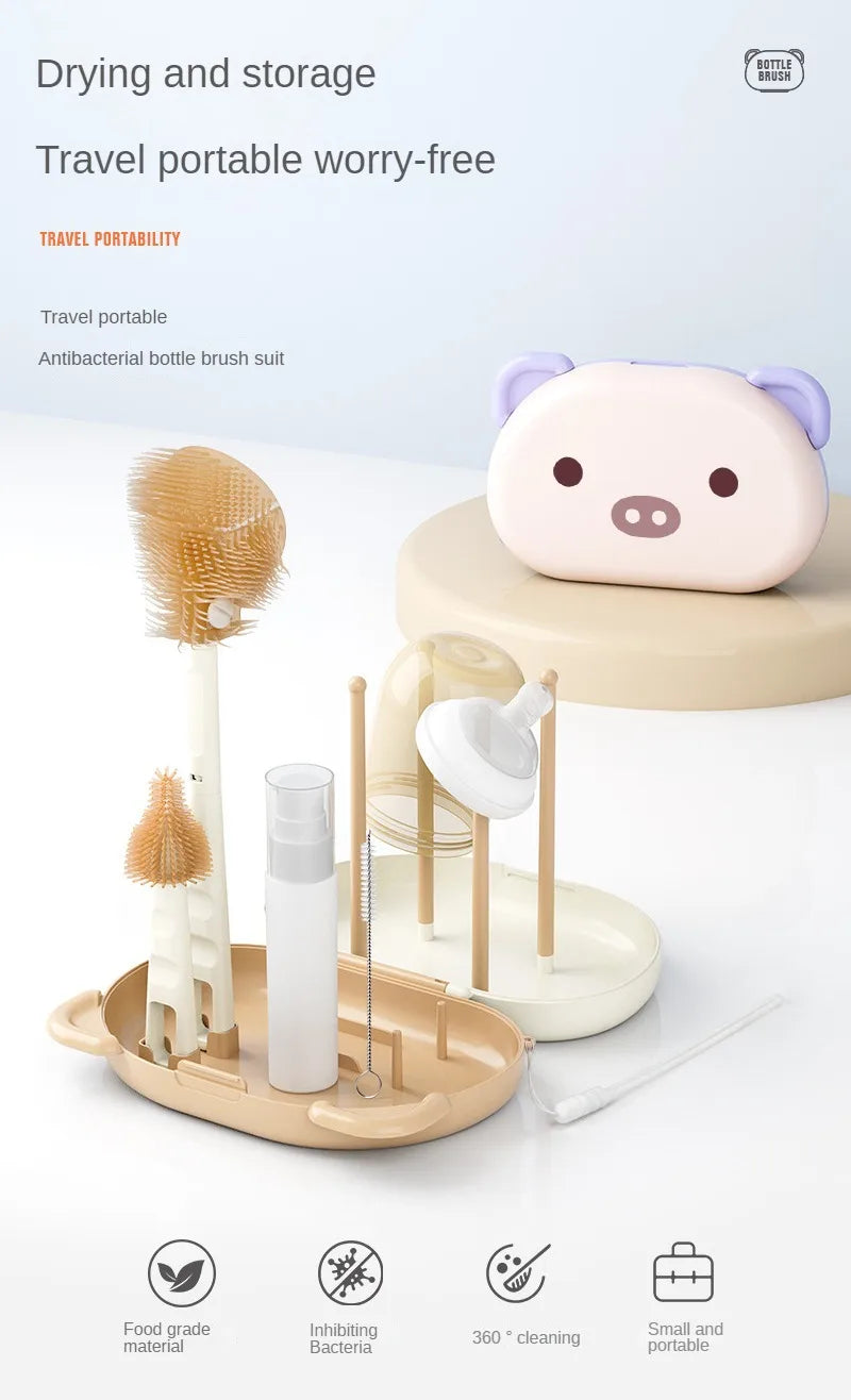 Portable Baby Bottle Cleaner Brush Set