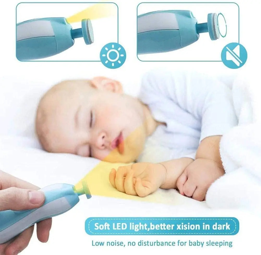 Dr. Isla Electric Baby Nail Clipper with LED Light & 4-Speed Adjustment