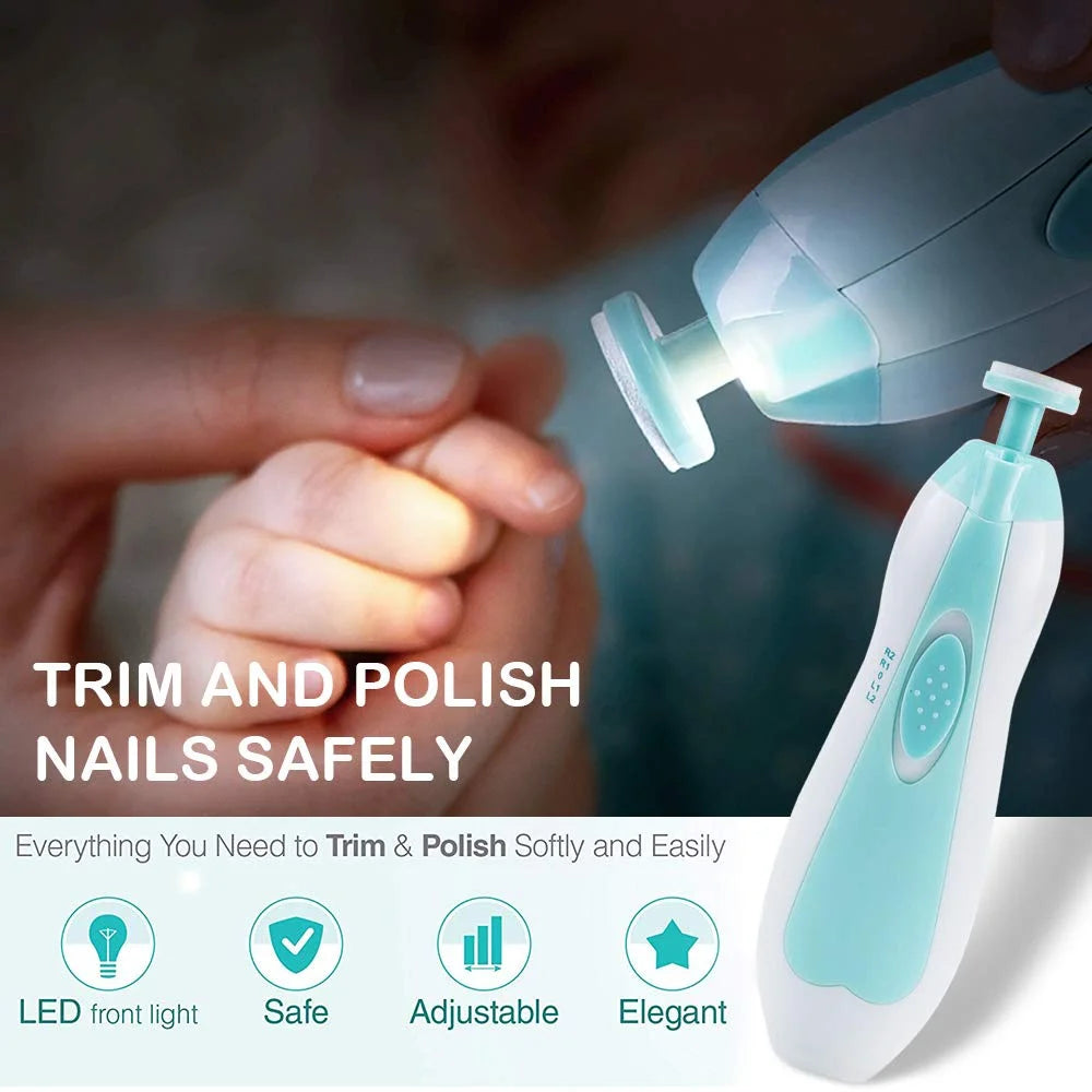 Dr. Isla Electric Baby Nail Clipper with LED Light & 4-Speed Adjustment