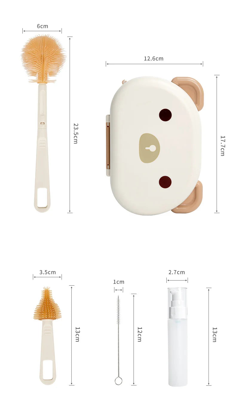 Portable Baby Bottle Cleaner Brush Set